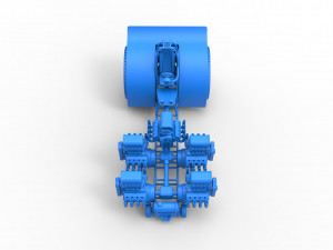 Pulling tractor with 5 engines V8 Version 5 Scale 1 to 25 Modelo de impresión 3D
