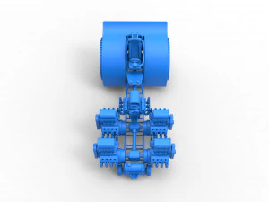 Pulling tractor with 5 engines V8 Version 5 Scale 1 to 25 3D Print Model