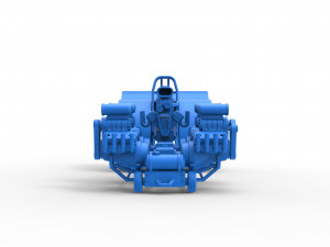 Pulling tractor with 5 engines V8 Version 5 Scale 1 to 25 Modelo de impresión 3D