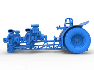 Pulling tractor with 5 engines V8 Version 5 Scale 1 to 25 3D Print Model
