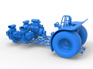 Pulling tractor with 5 engines V8 Version 5 Scale 1 to 25 3D Print Model