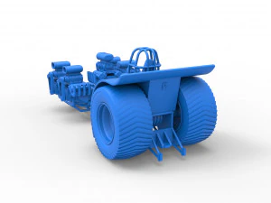 Pulling tractor with 5 engines V8 Version 5 Scale 1 to 25 3D Print Model