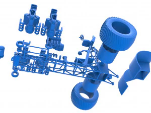 Pulling tractor with 5 engines V8 Version 5 Scale 1 to 25 3D Print Model