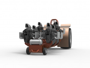 Pulling tractor with 6 engines V8 Version 3 Scale 1 to 25 Modelo de Impressão 3D