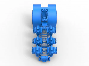 Pulling tractor with 6 engines V8 Version 3 Scale 1 to 25 3D Print Model