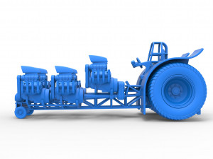 Pulling tractor with 6 engines V8 Version 3 Scale 1 to 25 Modelo de Impressão 3D