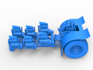 Pulling tractor with 6 engines V8 Version 3 Scale 1 to 25 Modelo de Impressão 3D