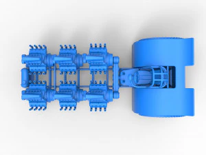 Pulling tractor with 6 engines V8 Version 3 Scale 1 to 25 3D Print Model