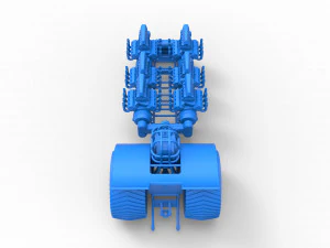 Pulling tractor with 6 engines V8 Version 3 Scale 1 to 25 3D Print Model