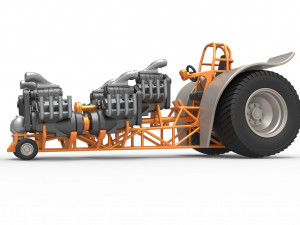 Pulling tractor with 5 engines V8 Version 6 Scale 1 to 25 Modèles 3D en vedette