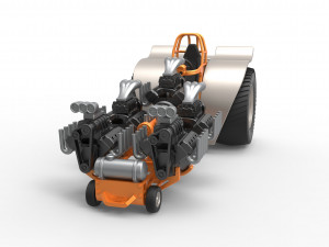 Pulling tractor with 5 engines V8 Version 6 Scale 1 to 25 Modèles 3D en vedette