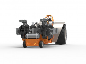 Pulling tractor with 5 engines V8 Version 6 Scale 1 to 25 Modèles 3D en vedette
