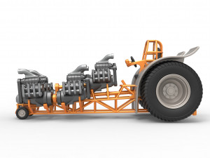 Pulling tractor with 5 engines V8 Version 6 Scale 1 to 25 Modèles 3D en vedette