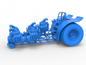 Pulling tractor with 5 engines V8 Version 6 Scale 1 to 25 Modèles 3D en vedette