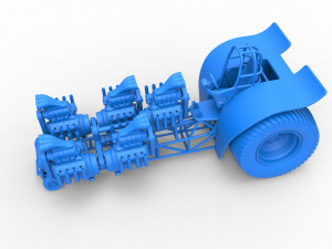 Pulling tractor with 5 engines V8 Version 6 Scale 1 to 25 Modèles 3D en vedette