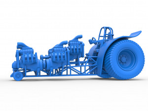 Pulling tractor with 5 engines V8 Version 6 Scale 1 to 25 Modèles 3D en vedette
