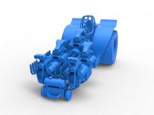 Pulling tractor with 5 engines V8 Version 6 Scale 1 to 25 Modèles 3D en vedette