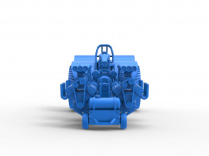 Pulling tractor with 5 engines V8 Version 6 Scale 1 to 25 Modèles 3D en vedette