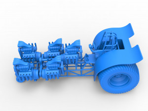 Pulling tractor with 5 engines V8 Version 6 Scale 1 to 25 Modèles 3D en vedette