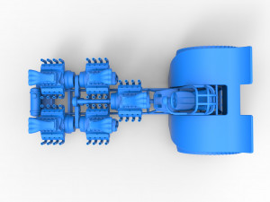 Pulling tractor with 5 engines V8 Version 6 Scale 1 to 25 Modèles 3D en vedette