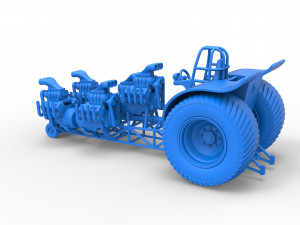Pulling tractor with 5 engines V8 Version 6 Scale 1 to 25 Modèles 3D en vedette