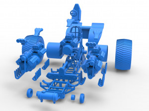 Pulling tractor with 5 engines V8 Version 6 Scale 1 to 25 Modèles 3D en vedette