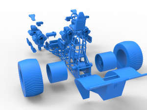 Pulling tractor with 5 engines V8 Version 6 Scale 1 to 25 Modèles 3D en vedette