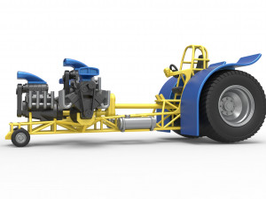 Pulling tractor with 4 engines V8 Version 6 Scale 1 to 25 Modèles 3D en vedette