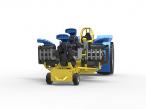 Pulling tractor with 4 engines V8 Version 6 Scale 1 to 25 Modèles 3D en vedette