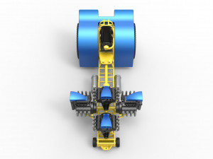 Pulling tractor with 4 engines V8 Version 6 Scale 1 to 25 Modèles 3D en vedette