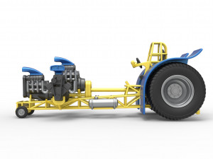 Pulling tractor with 4 engines V8 Version 6 Scale 1 to 25 Modèles 3D en vedette