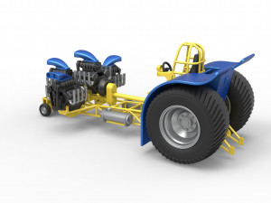 Pulling tractor with 4 engines V8 Version 6 Scale 1 to 25 Modèles 3D en vedette