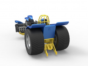 Pulling tractor with 4 engines V8 Version 6 Scale 1 to 25 Modèles 3D en vedette