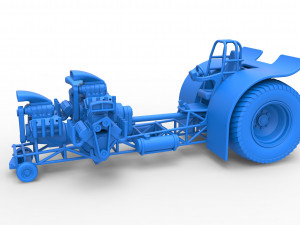Pulling tractor with 4 engines V8 Version 6 Scale 1 to 25 Modèles 3D en vedette