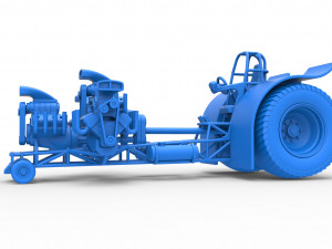 Pulling tractor with 4 engines V8 Version 6 Scale 1 to 25 Modèles 3D en vedette