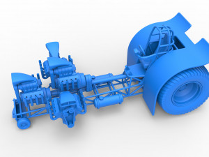 Pulling tractor with 4 engines V8 Version 6 Scale 1 to 25 Modèles 3D en vedette