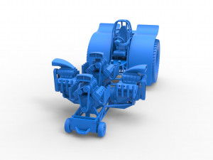 Pulling tractor with 4 engines V8 Version 6 Scale 1 to 25 Modèles 3D en vedette