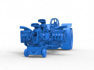 Pulling tractor with 4 engines V8 Version 6 Scale 1 to 25 Modèles 3D en vedette
