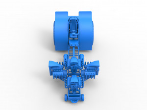 Pulling tractor with 4 engines V8 Version 6 Scale 1 to 25 Modèles 3D en vedette
