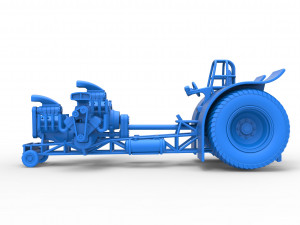 Pulling tractor with 4 engines V8 Version 6 Scale 1 to 25 Modèles 3D en vedette
