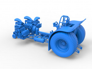 Pulling tractor with 4 engines V8 Version 6 Scale 1 to 25 Modèles 3D en vedette