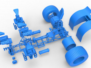 Pulling tractor with 4 engines V8 Version 6 Scale 1 to 25 Modèles 3D en vedette