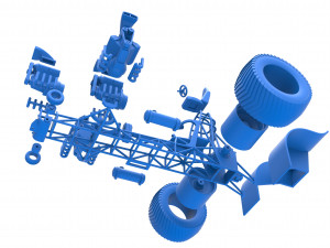 Pulling tractor with 4 engines V8 Version 6 Scale 1 to 25 Modèles 3D en vedette
