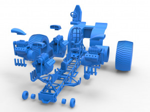 Pulling tractor with 4 engines V8 Version 6 Scale 1 to 25 Modèles 3D en vedette