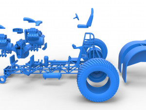 Pulling tractor with 4 engines V8 Version 6 Scale 1 to 25 Modèles 3D en vedette