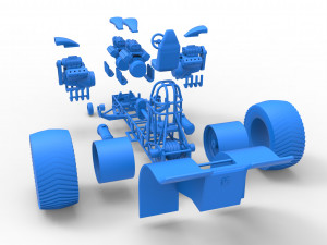Pulling tractor with 4 engines V8 Version 6 Scale 1 to 25 Modèles 3D en vedette