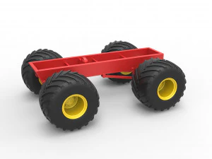 Oldschoolowe podwozie Monster Truck w skali od 1 do 25 Model do druku 3D