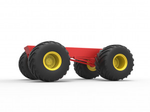 Old school monster truck chassis Scale 1 to 25 3D 프린트 모델