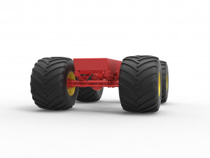 Old school monster truck chassis Scale 1 to 25 3D 프린트 모델