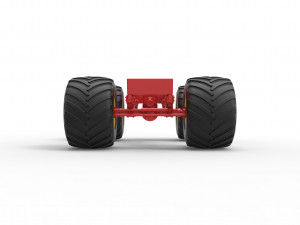 Old school monster truck chassis Scale 1 to 25 3D 프린트 모델